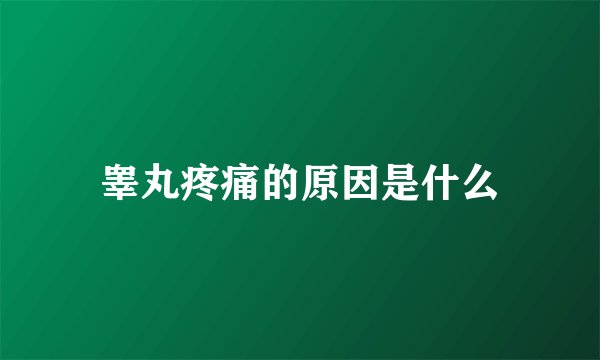 睾丸疼痛的原因是什么