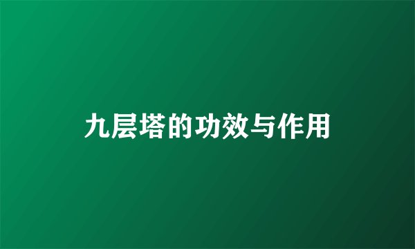 九层塔的功效与作用