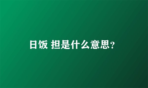 日饭 担是什么意思？