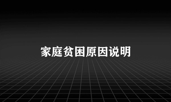 家庭贫困原因说明