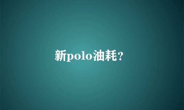 新polo油耗？