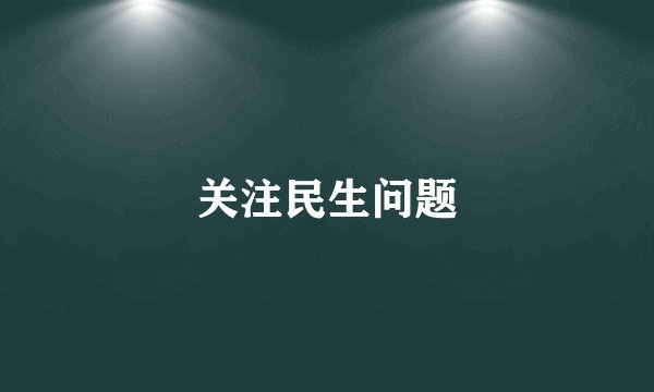 关注民生问题