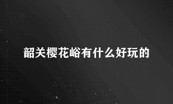 韶关樱花峪有什么好玩的