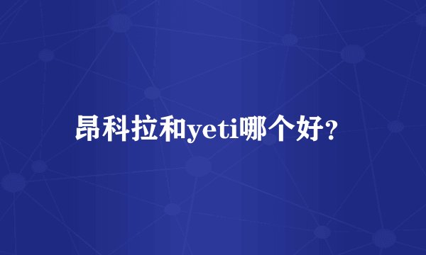 昂科拉和yeti哪个好？