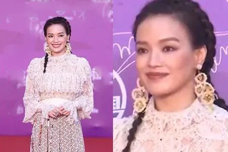 舒淇罕见编发造型独特 晒照片穿黑裙很优雅