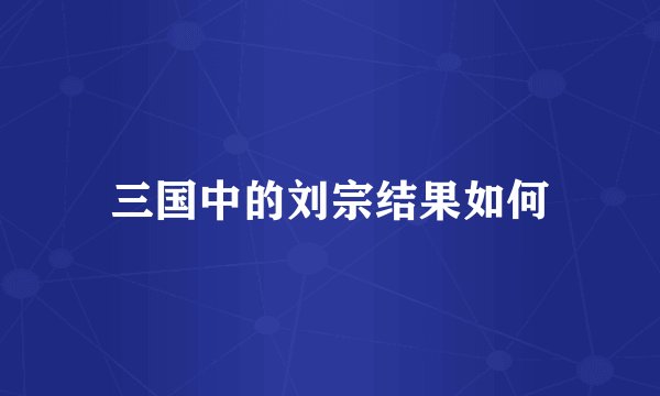 三国中的刘宗结果如何