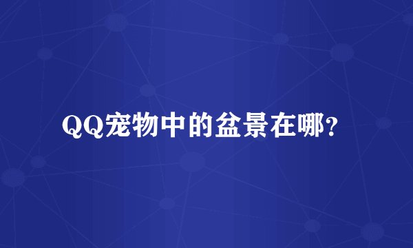 QQ宠物中的盆景在哪？