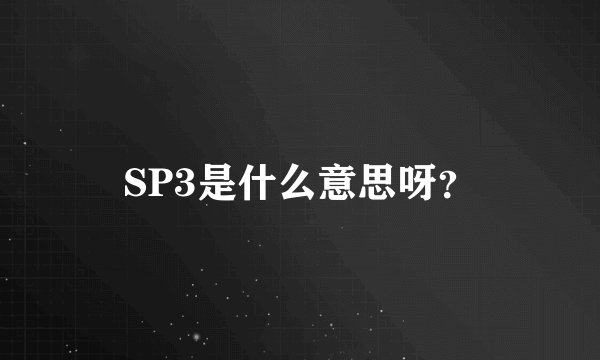 SP3是什么意思呀?
