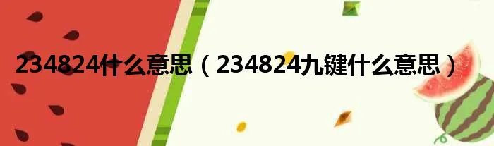 234824什么意思（234824九键什么意思）