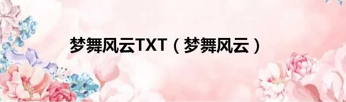 梦舞风云TXT（梦舞风云）