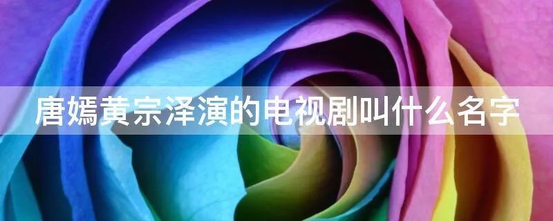 唐嫣黄宗泽演的电视剧叫什么名字