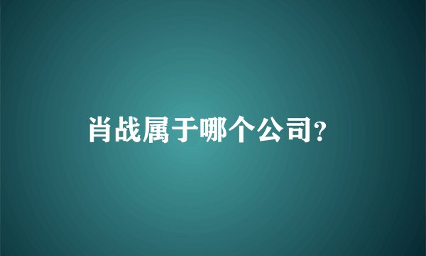 肖战属于哪个公司？
