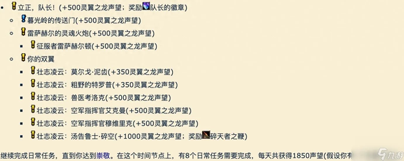 灵翼之龙声望开启任务怎么做-灵翼之龙声望指南