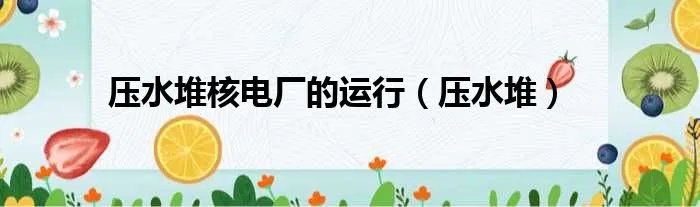 压水堆核电厂的运行(压水堆)