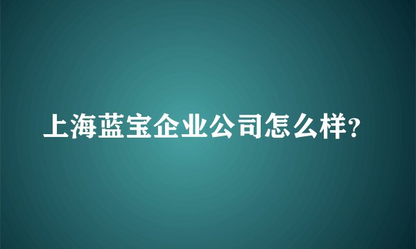 上海蓝宝企业公司怎么样?