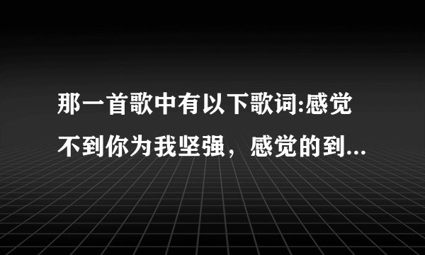 那一首歌中有以下歌词:感觉不到你为我坚强，感觉的到你对我撒谎？