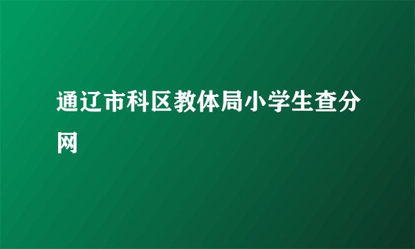 通辽市科区教体局小学生查分网