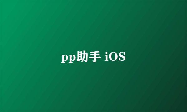pp助手 iOS