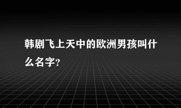 韩剧飞上天中的欧洲男孩叫什么名字？