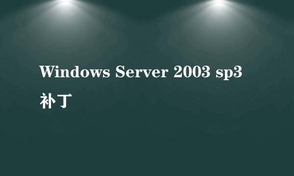 Windows Server 2003 sp3补丁