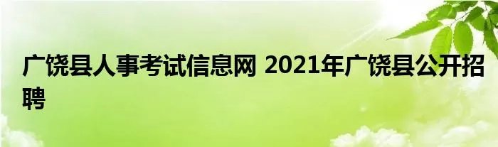 广饶县人事考试信息网 2021年广饶县公开招聘