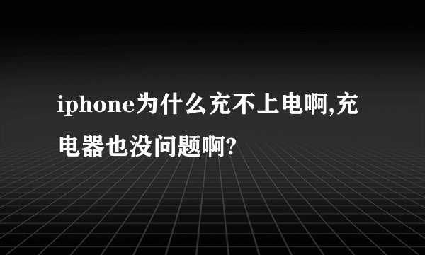 iphone为什么充不上电啊,充电器也没问题啊?