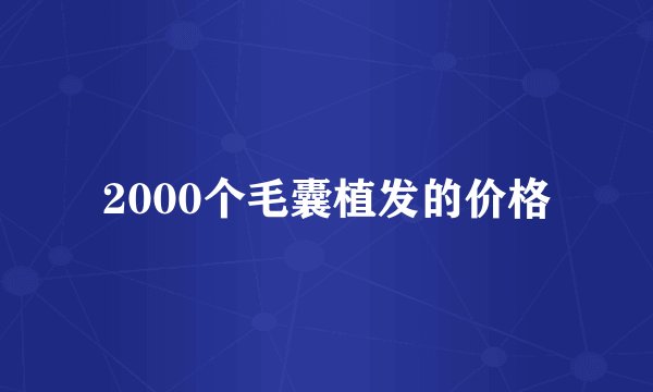 2000个毛囊植发的价格