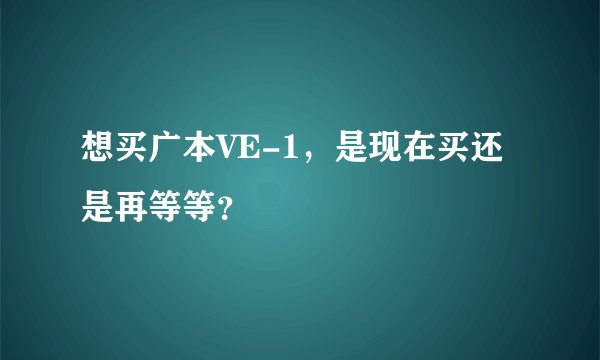 想买广本VE-1，是现在买还是再等等？