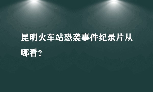 昆明火车站恐袭事件纪录片从哪看？