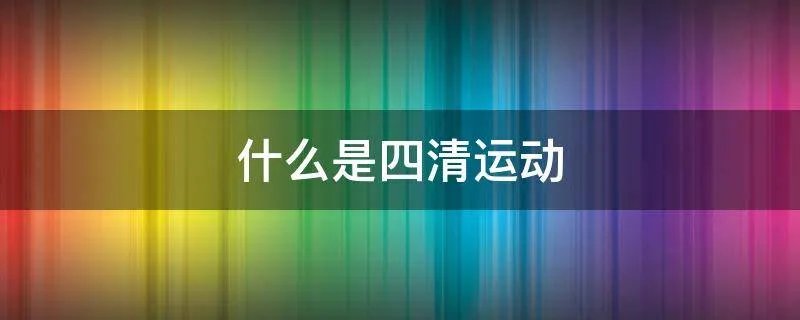 什么是四清运动