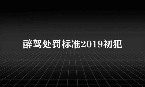 醉驾处罚标准2019初犯