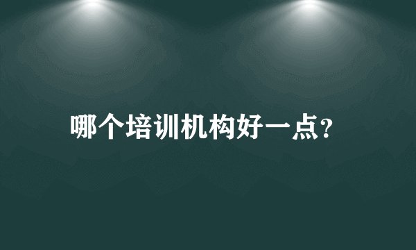 哪个培训机构好一点？