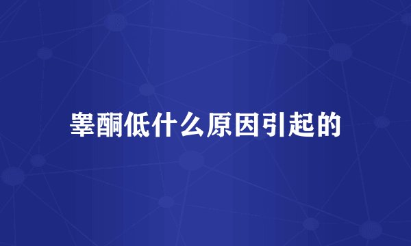 睾酮低什么原因引起的