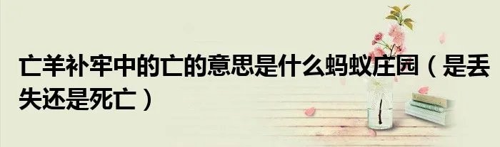 亡羊补牢中的亡的意思是什么蚂蚁庄园（是丢失还是死亡）