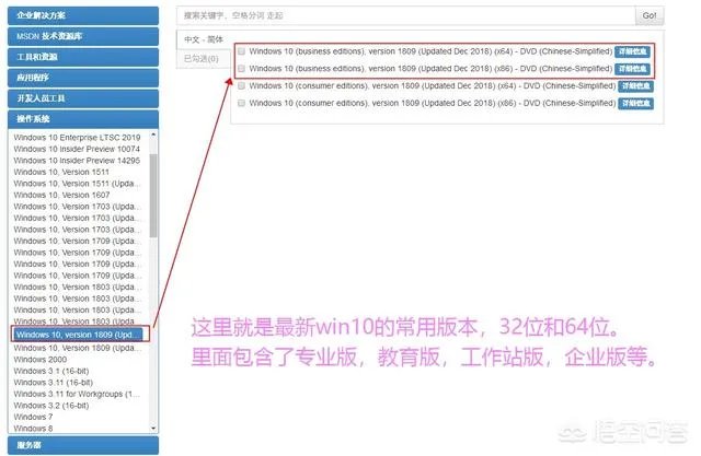 MSDN上最新版的win10，哪个是专业版的？