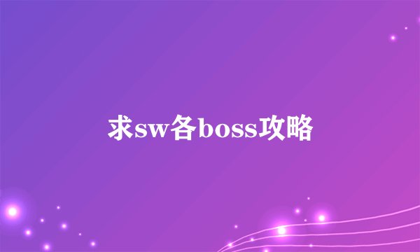 求sw各boss攻略