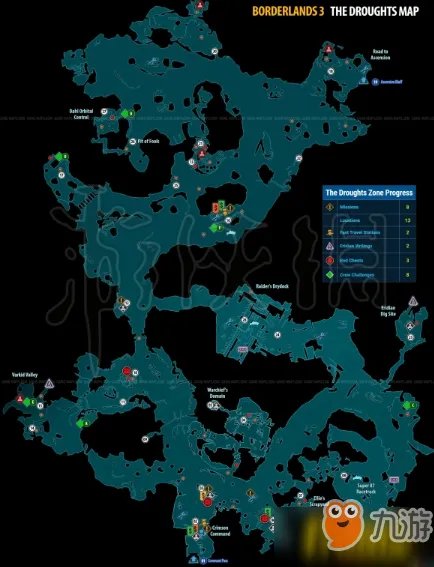 《无主之地3》旱土提丰日志攻略 旱土收集地图位置介绍