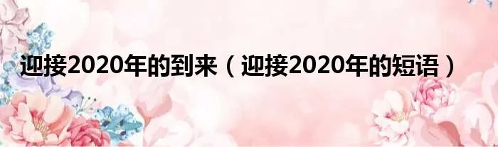 迎接2020年的到来（迎接2020年的短语）