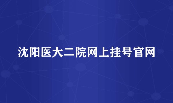 沈阳医大二院网上挂号官网