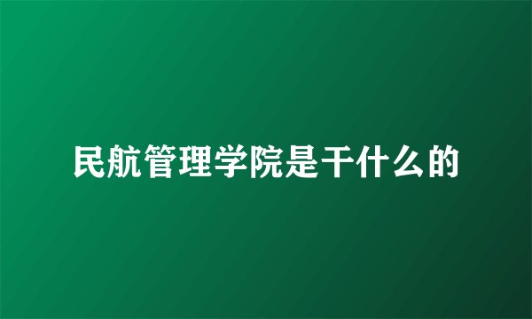 民航管理学院是干什么的