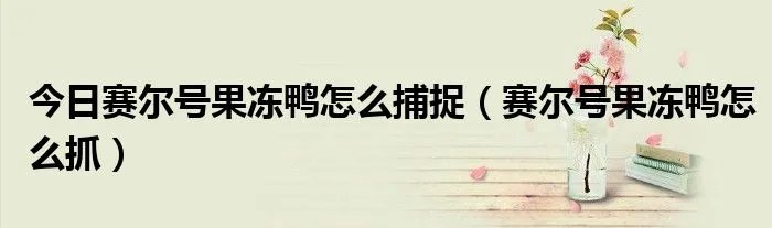 今日赛尔号果冻鸭怎么捕捉（赛尔号果冻鸭怎么抓）