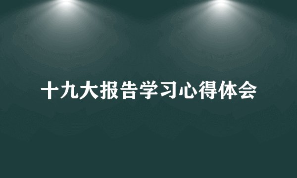 十九大报告学习心得体会