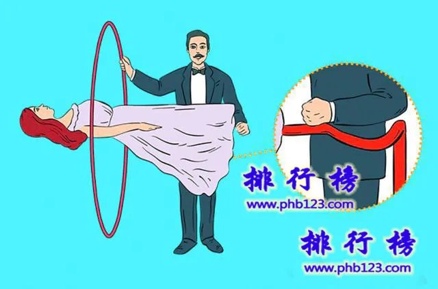 世界十大错觉魔术排行榜：人体切割魔术原理曝光(两个人)