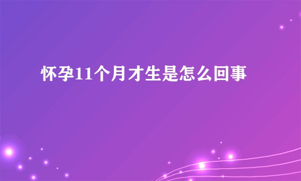 怀孕11个月才生是怎么回事
