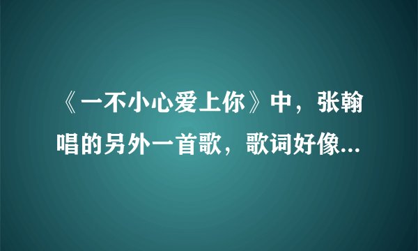 《一不小心爱上你》中,张翰唱的另外一首歌,歌词好像是“爱总是太完美……”的?