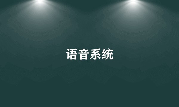 语音系统