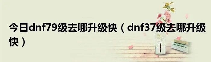 今日dnf79级去哪升级快(dnf37级去哪升级快)