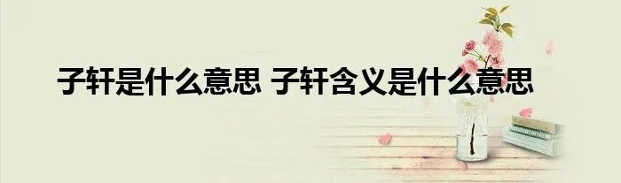 子轩是什么意思 子轩含义是什么意思