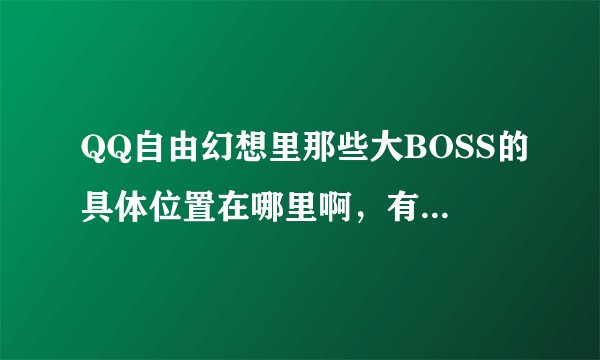 QQ自由幻想里那些大BOSS的具体位置在哪里啊，有没有坐标