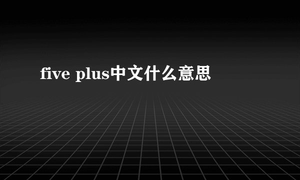 five plus中文什么意思